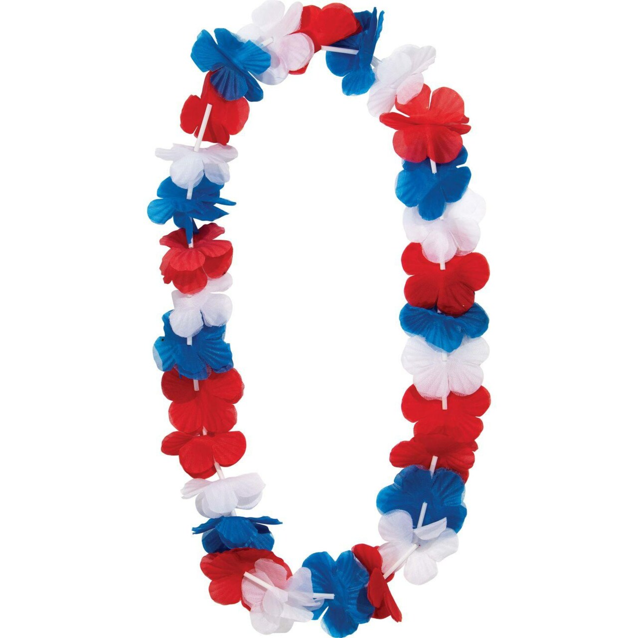 Party Central Patriotic Floral Party Leis - 33" - Red and Blue - Club Pack of 12